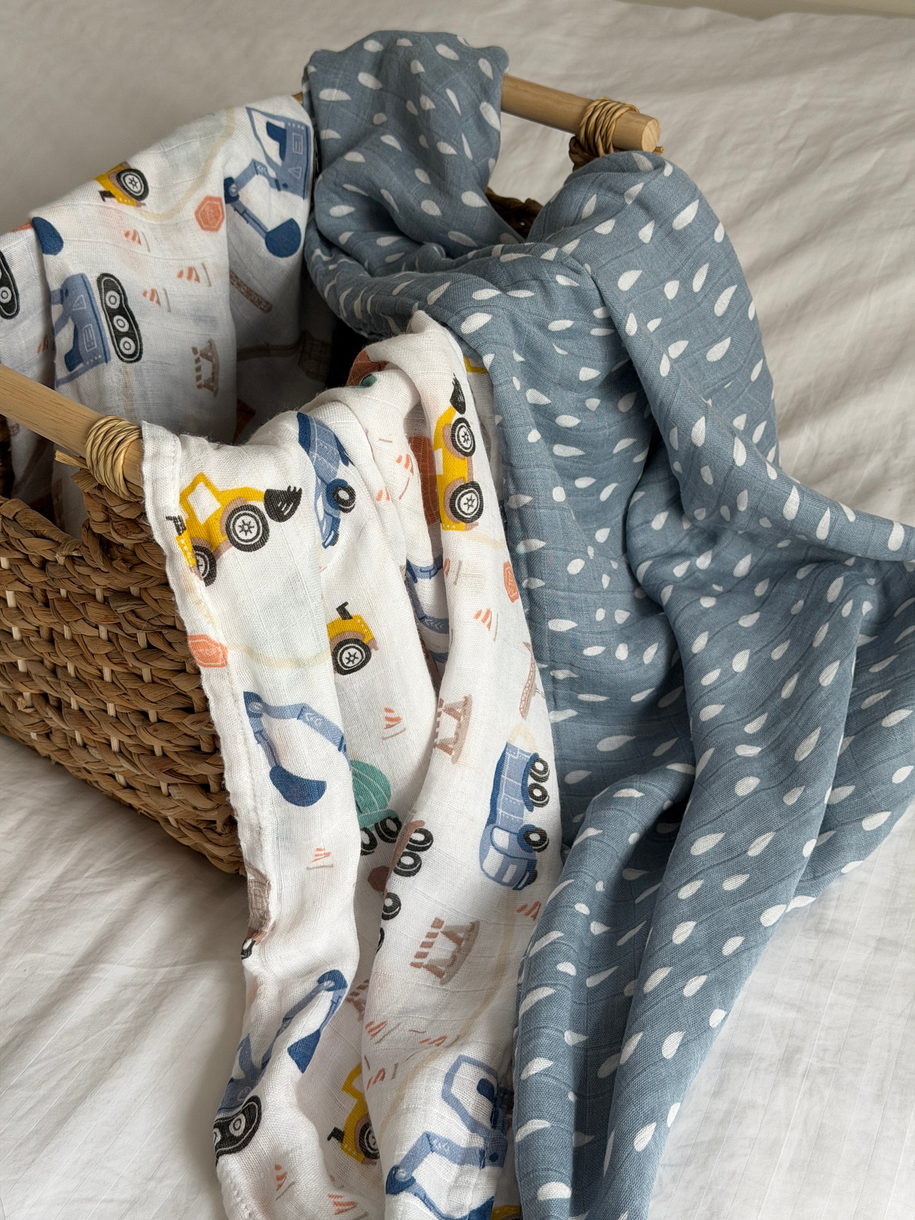 Digger & Drizzle Swaddle Set
